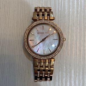 Michael Kors Darci Rose Gold Stainless Steel Watch with Mother of Pearl Dial